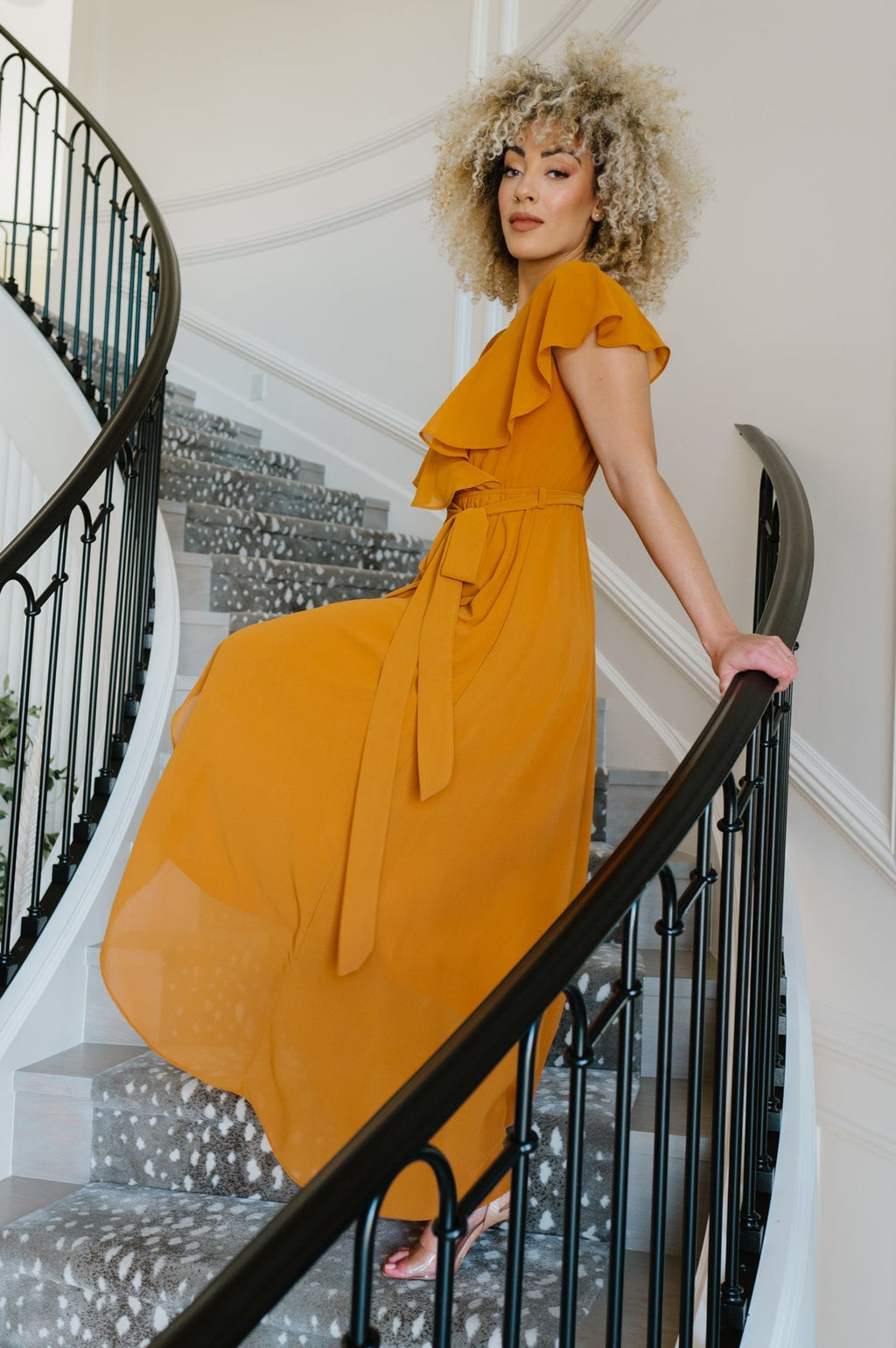 Katya Ruffle Maxi Dress | Amber